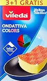 Vileda Ondattiva Colors 3+1, Esponja, Multicolor, 13 x 22 x 2.6 cm, 4 unidades