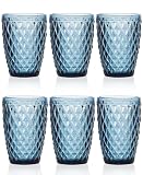 Vidrios de Levante - Set 6 Vasos Sidari de Cristal Azul 270ml